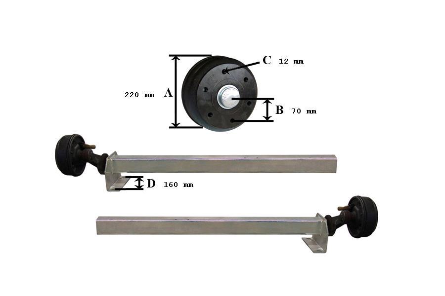 Ejes knott Con freno Kilos 1350 Ataque Nissan Ref 1803120
