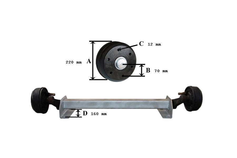 Ejes Knott Con freno Kilos 1550 Ataque Nissan Ref 1803139