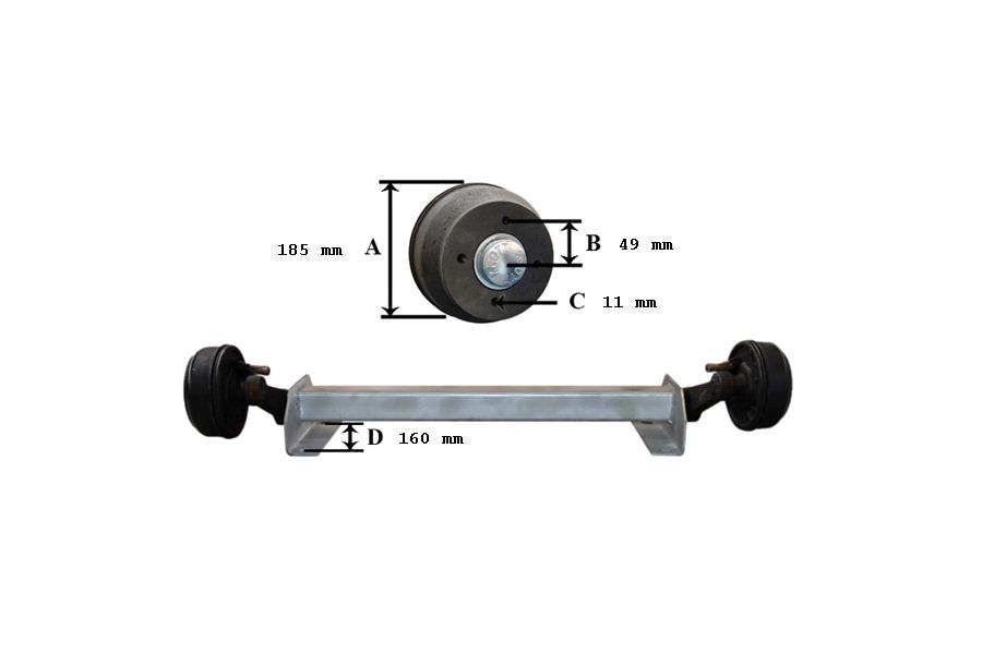 Ejes Con freno Kilos 550 Ataque Seat Ref 180385