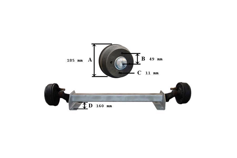Ejes Con freno Kilos 750 Ataque Seat Ref 180389