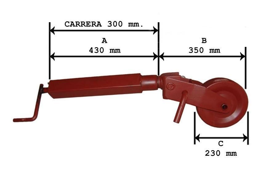 Apoyo con rueda A (mm)430 B (mm)350