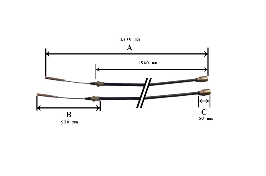 Cable de freno Largo Medida de funda1530