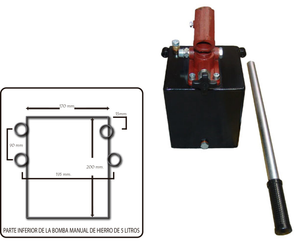Bomba manual 5 Litros con palanca Simple efecto Hierro Ref 550019