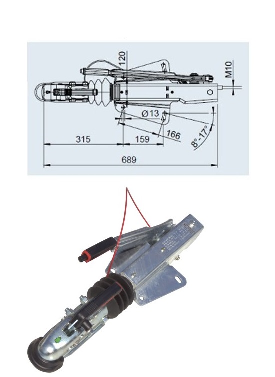 Enganche inercia Alko en V para 1600Kg REF 690062
