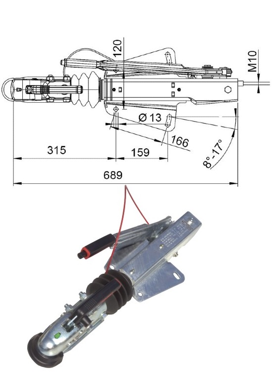 ENGANCHE CON FRENO DE INERCIA AL-KO 251S MMA HASTA 2700 KG AK270 REF 690068