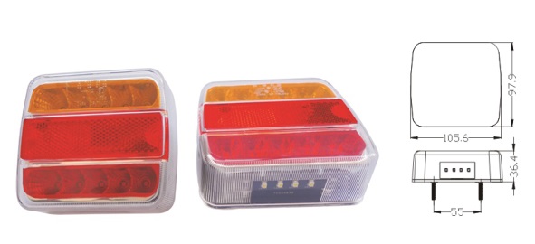 KIT PILOTO PEQUEÑO C/ REFLEX ROJO DCHO LED TRL-003 DAFA- Ref 850012