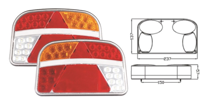 KIT PILOTO GRANDE 7 FUN. C/REFLEX DCHO LED TRL-001 DAFA- Ref:850007