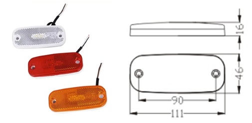 KIT PILOTO GALIBO LATERAL EMPOTRADO BLANCO LED TRL-016 DAFA- Ref:850014