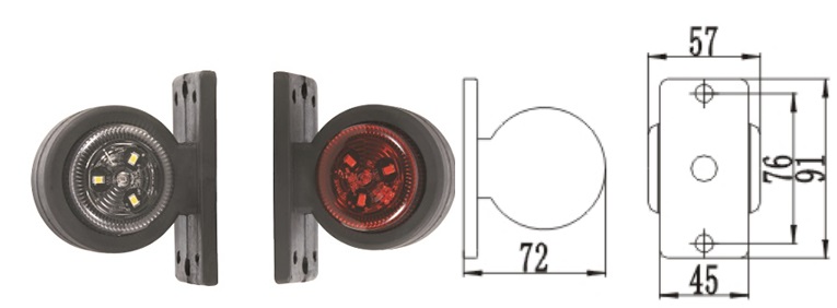 850020 KIT PILOTO GALIBO ESTRIBO BL/ RJ BAJO IZDO LED TRL-023 DAFA